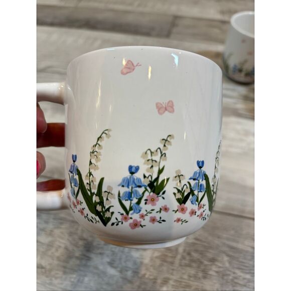 Target Bullseye Easter Ceramic Butterfly Pink and Blue Flower Coffee Mug Cup - Picture 4 of 8
